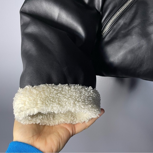 Levi's | Breanna Faux Leather Puffer Jacket with Sherpa Lined Collar - Picture 8 of 16